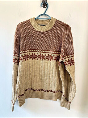 JCPenney 1970’s Vintage Men's Geometric Crewneck Sweater XL